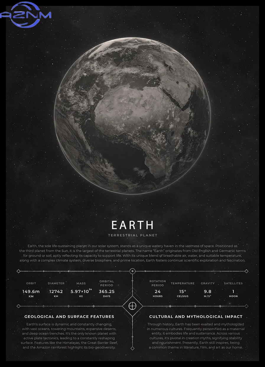 Star Map Poster - AZNM Vintage Aesthetic Space Poster Retro