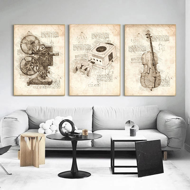 Vintage Abstract Da Vinci Insp - Star Map Poster recension och pris