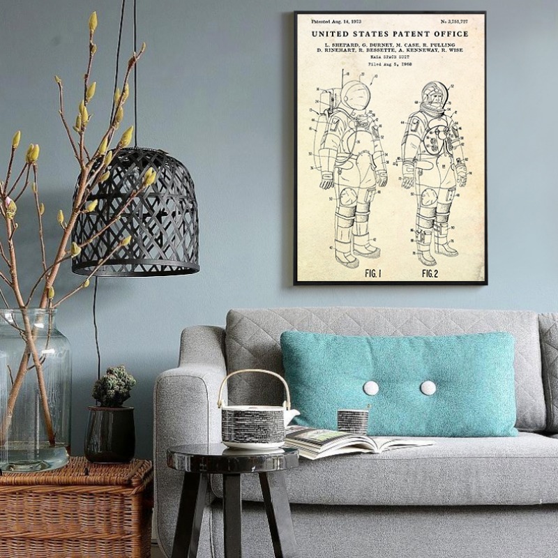 Vintage Flying Saucer UFO Blue - Star Map Poster recension och pris